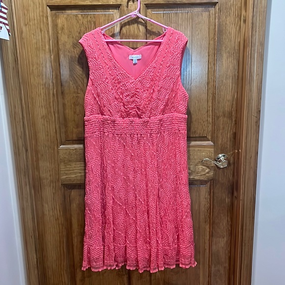 Dress Barn size 16 Coral Dress - Picture 1 of 10